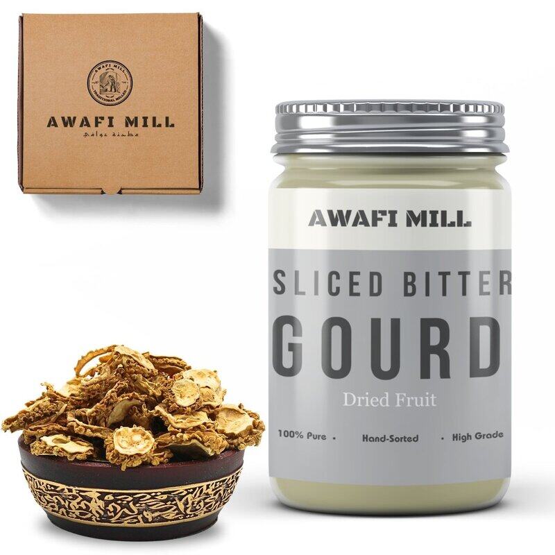 

AWAFI MILL Sun-Dried Bitter Gourd Slices - Premium Quality - Nutrient-Rich - Bitterness Balanced with Sweetness - Versatile Cooking Ingredient (Bottle