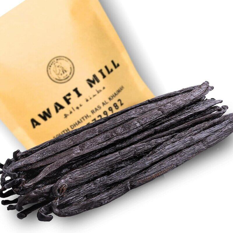 

AWAFI MILL Premium Madagascar Vanilla Beans - Grade A Whole Pods for Exquisite Flavor and Culinary Delights (Pack Of (10 Pods) Hand Picked)