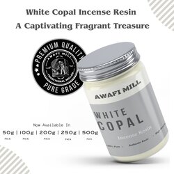 Awafi Mill White Copal Premium Incense Resin - Incense Ingredient  Pure Nature Resin (Bottle of 100 gram  3.5 Oz)