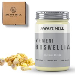 Awafi Mill Frankincense Royal Incense Resin - Boswellia Sacra from Yemen - Incense Ingredient  100% Pure Resin (Bottle of 100 gram  3.5 Oz)