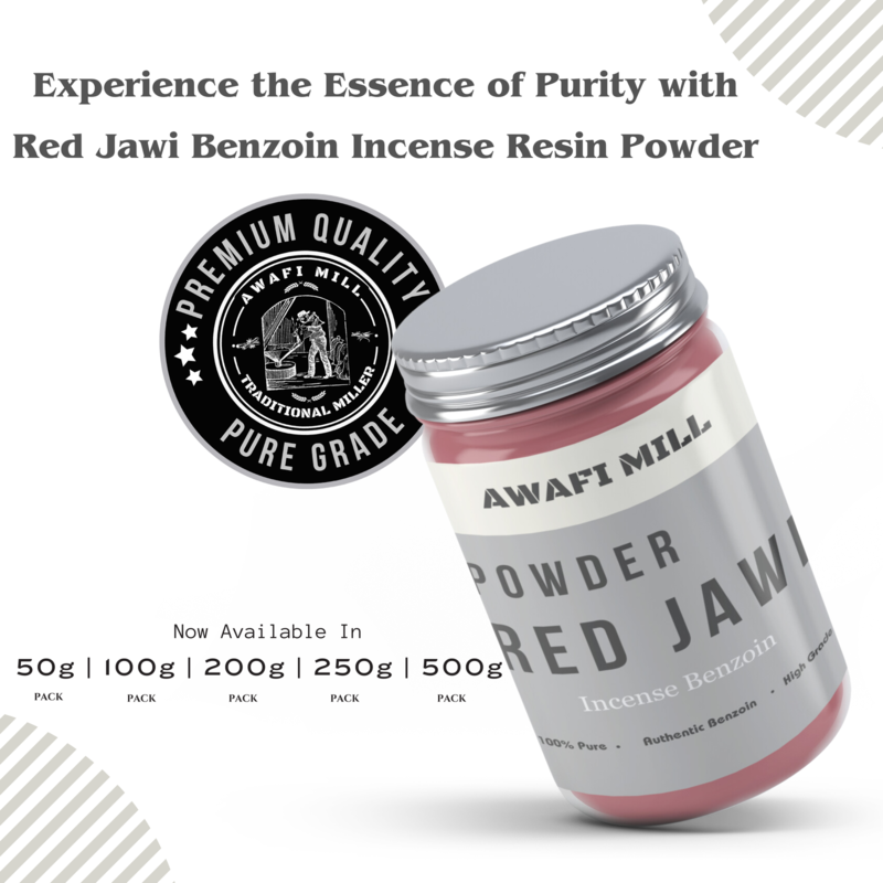 Awafi Mill Natural Red Jawi Incense Resin Powder - 100% Pure and Sustainable - Sweet and Balsamic Aroma  (Bottle Of (100 Gram Fine Powder))