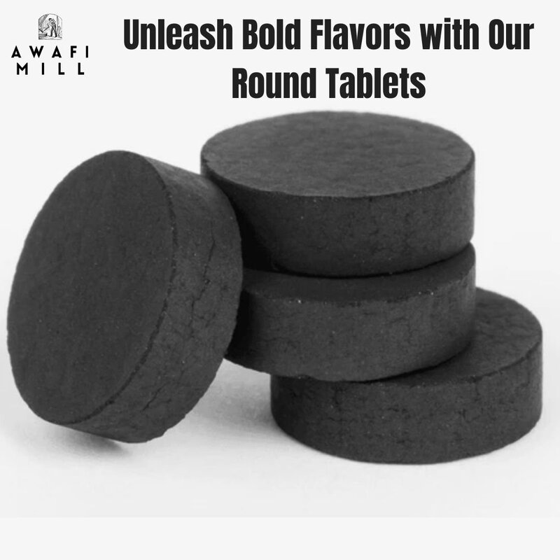 AWAFI MILL Round Charcoal Tablets for Incense - Quick Lighting Charcoal Discs for Aromatic Resins and Herbs (Pack of 30)