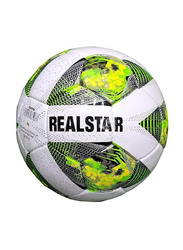 Real Star Football, Size 5, Black/White/Green