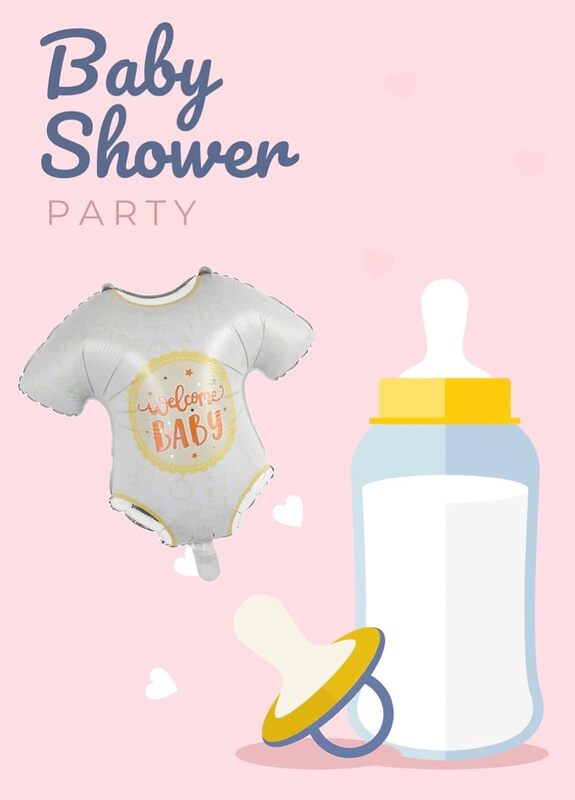 Welcome Baby Romper Balloon White. Cute Gift for Newborn Baby Boy or Girl Birthday Party Gender Reval Babyshower Decoration Supplies little Prince or Princess