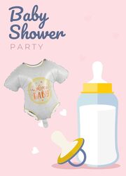 Welcome Baby Romper Balloon White. Cute Gift for Newborn Baby Boy or Girl Birthday Party Gender Reval Babyshower Decoration Supplies little Prince or Princess