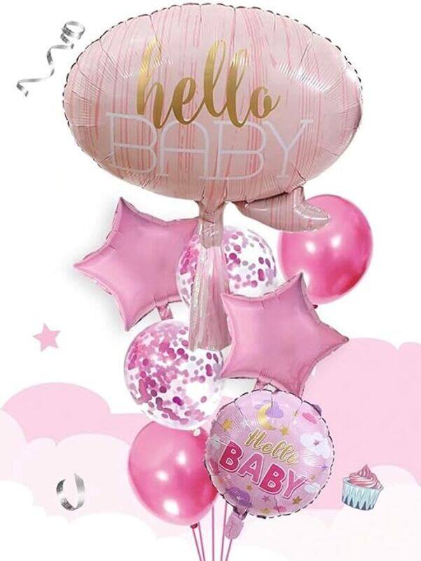 

Lamayas Hello Baby Balloons for Newborn, Gender Reveal Birthday Party Celebration Gift Baby Girl or Boy, Pink or Blue for little Prince or Princess Babyshower