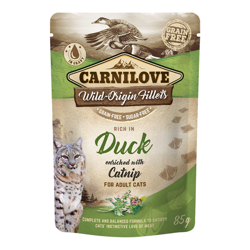 

Carnilove Duck enriched with Catnip for Adult Cats (Wet Food Pouches) 24x85g