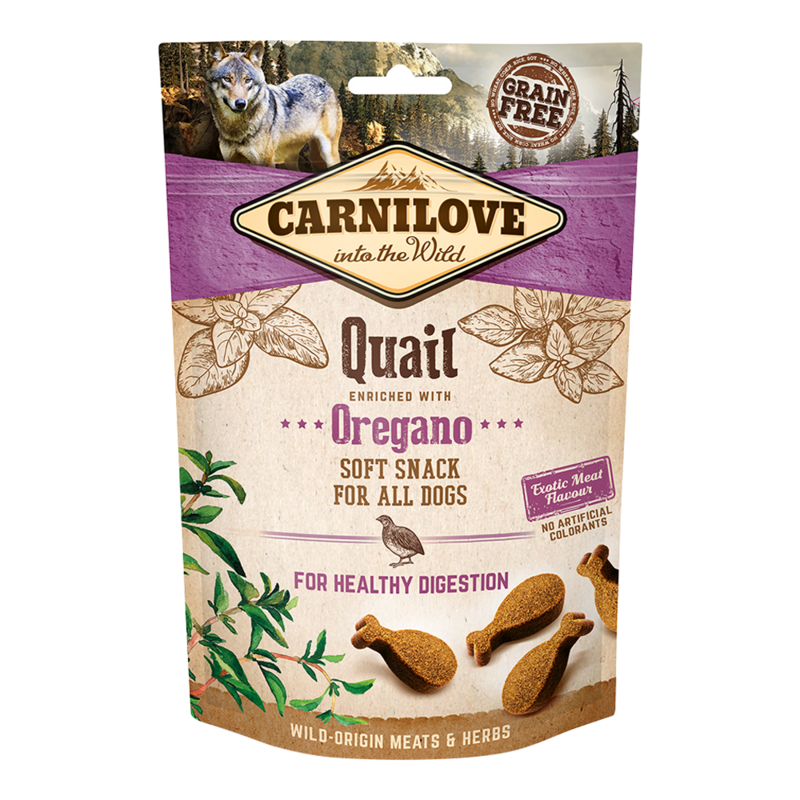 

Carnilove Quail enriched with Oregano Soft Snack for Dogs 200g