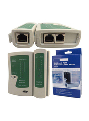 LAN Crossover Network and Telephone Cable Tester for RJ45/RJ11/RJ12, Green/White