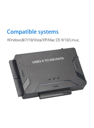 USB 3.0 To IDE/SATA Converter External Hard Drive Adapter, Black