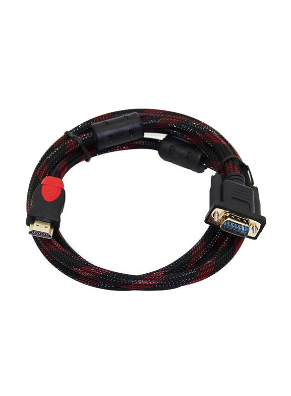 

Generic 1.5 Meters HDMI Male to 15 Pin VGA Cable Converter Adapter, Black/Red