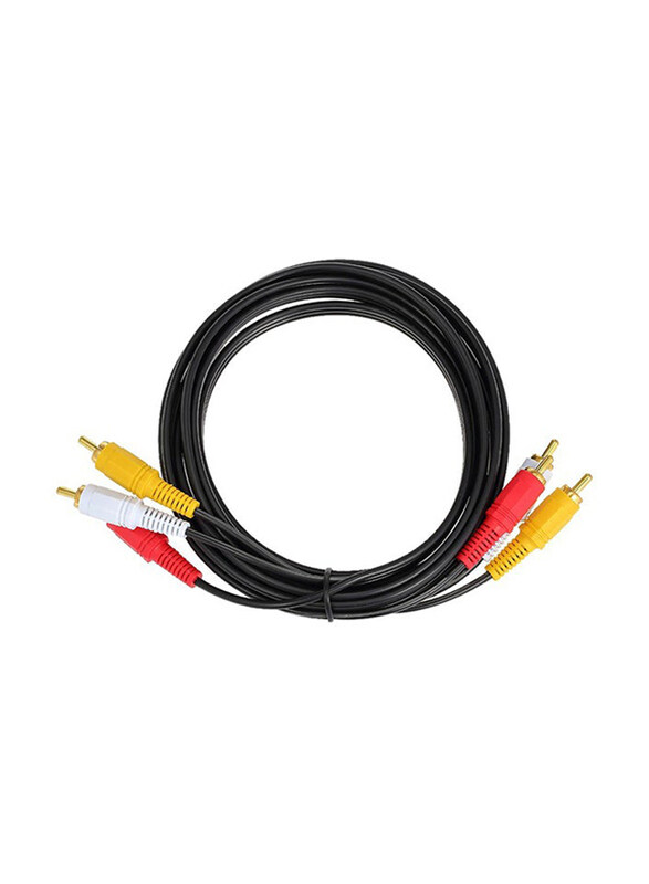 

Generic 3 RCA Male To Male Audio Video Cable, Multicolour