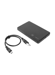 Sata HDD SSD to USB 2.0 Case Adapter 5Gbps Hard Disk Drive Enclosure Box Support 2TB HDD Disk for OS Windows, Black