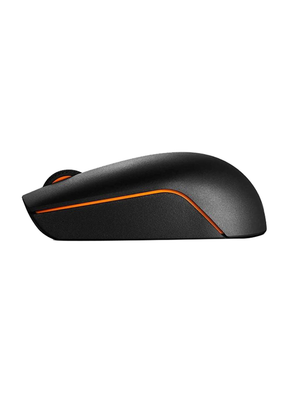 Lenovo 300 Wireless Compact Optical Mouse, Black/Red