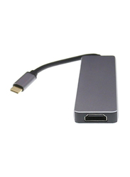 3 Hub USB Type C To Hdmi USB 3.0 Cable Adapter, Grey