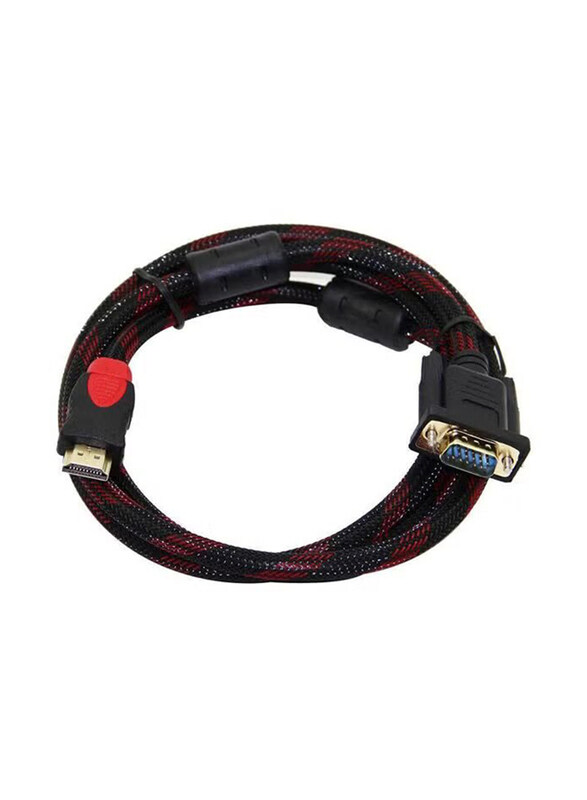 

Generic 15-Pin VGA to HDMI Adapter Cable, Black/Red