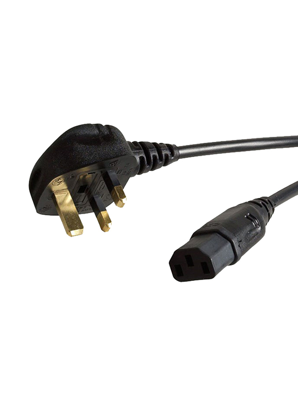 UK Plug to IEC Mains Power Cable, Black