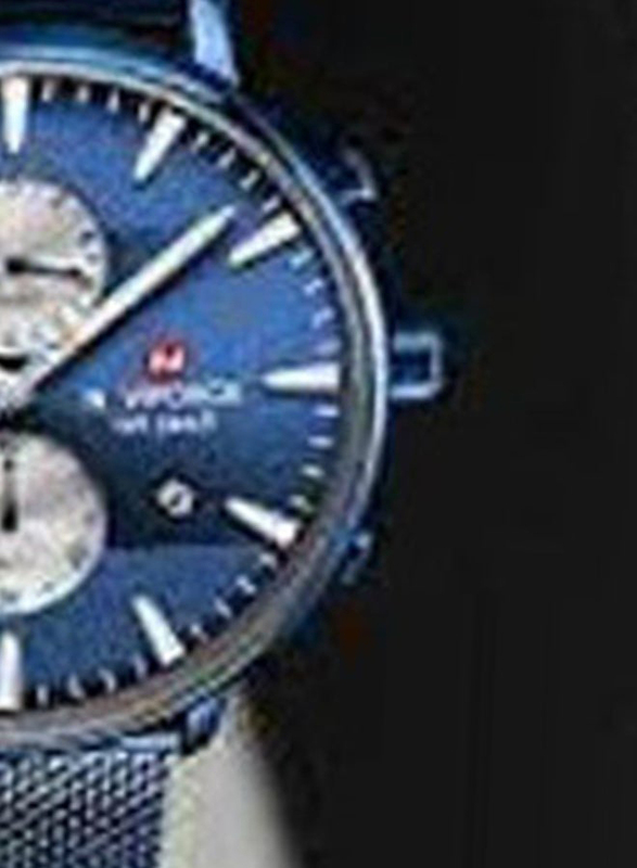 Naviforce Analog Watch for Men with Stainless Steel Band, Water Resistant and Chronograph, Nf9169M, Blue