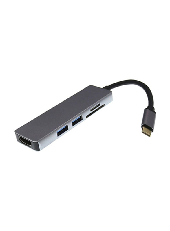 3 Hub USB Type C To Hdmi USB 3.0 Cable Adapter, Grey