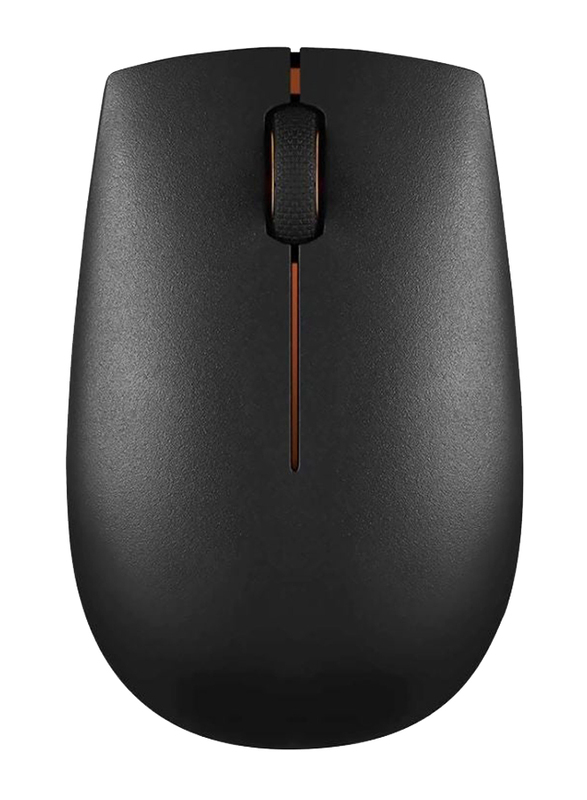 Lenovo 300 Wireless Compact Optical Mouse, Black/Red