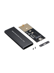 USB 3.1 to PCI-E NVMe SSD Enclosure Type-C 10Gbps M.2 Hard Disk Aluminum External Drive, Black