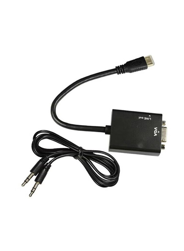 

Microware Mini HDMI Male to VGA Female Sound with Cable, Black