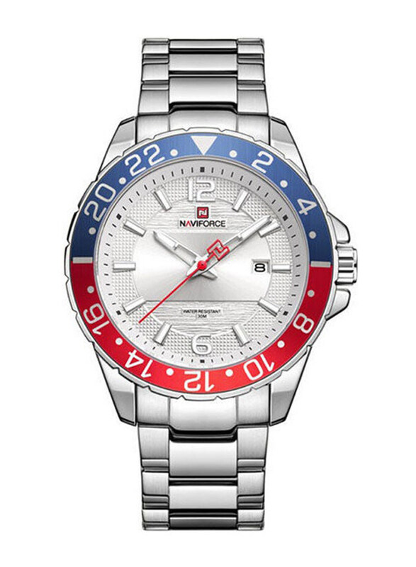 

Naviforce Analog Watch for Men with Stainless Steel Band, Water Resistant, 9192 S-S-W, Silver