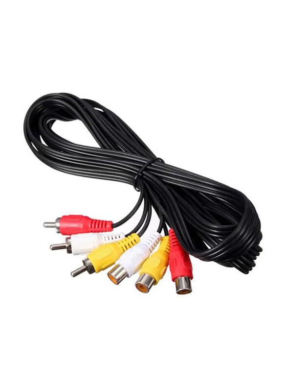 

Generic 3 RCA Male to 3 RCA Cable Female Plug Adapter AUX Cables 5m DVD Audio Video AV Splitter Converter Extension Cable Wire, Black