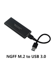 Hard Disk Case M.2 NGFF to USB3.0 SSD Adapter External Hard Disk Box HDD SSD Case Enclosure Support UASP Protocol, Black