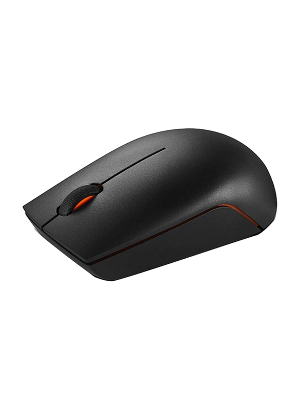 Lenovo 300 Wireless Compact Optical Mouse, Black/Red