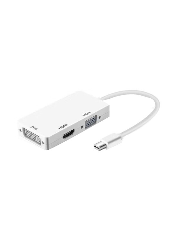 

Generic Mini DP to DVI VGA HDMI HDTV Convertible Adapter, White