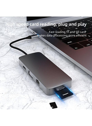 Arabest 10-in-1 Fast Charging USB HUB, Type C to 4K HDMI Docking Station, Grey