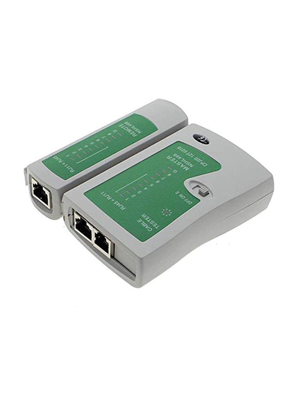 LAN Crossover Network and Telephone Cable Tester for RJ45/RJ11/RJ12, Green/White