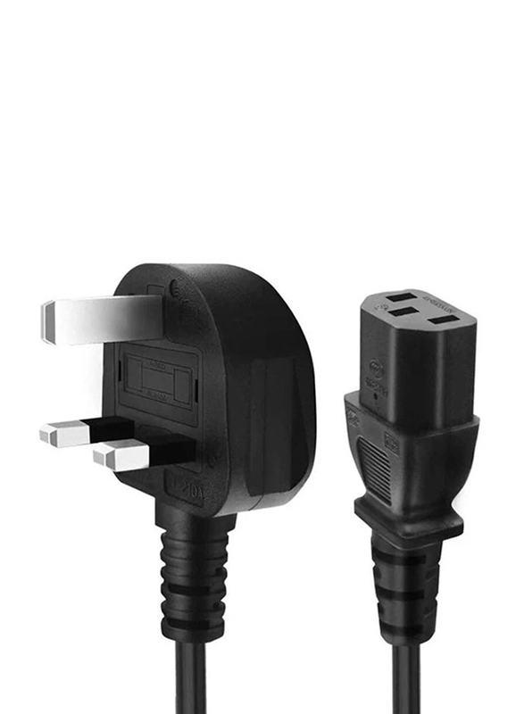 S-TEK 3-Pin Desktop Power Cable UK Plug, Black