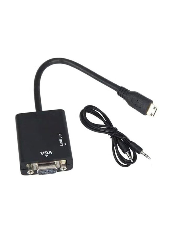 

Generic 1080P HDMI Male to VGA Female Video Converter Adapter Cable with Audio Cable Set, Black