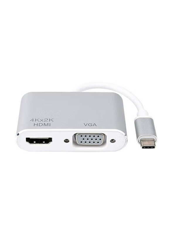 

MIUMI Type C to HDMI VGA Converter, Grey/White