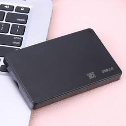 Sata HDD SSD to USB 2.0 Case Adapter 5Gbps Hard Disk Drive Enclosure Box Support 2TB HDD Disk for OS Windows, Black