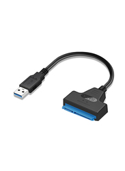 USB 3.0 to SATA 7+15pin Hard Disk Cable Converter, Black