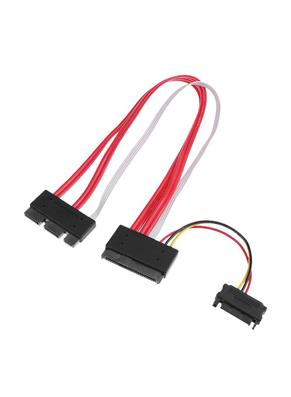 SFF-8639 SATA3.2 Express 18-Pin + 15-Pin Power to SFF-8482 SAS 29-Pin Raid Cable, Multicolour