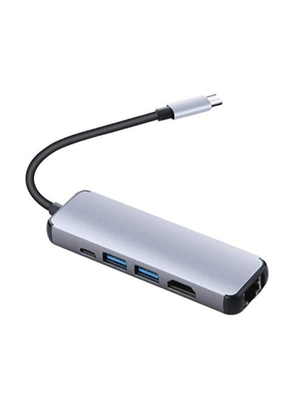 5-in-1 Type C USB Hub for MacBook Pro/Thunderbolt 3, Grey