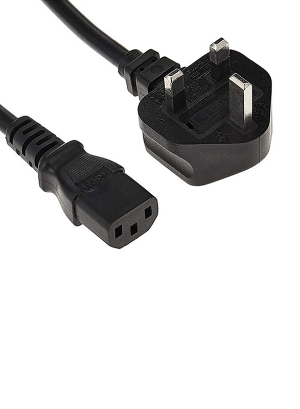 S-TEK 3-Pin UK Plug Desktop Power Cable, Black