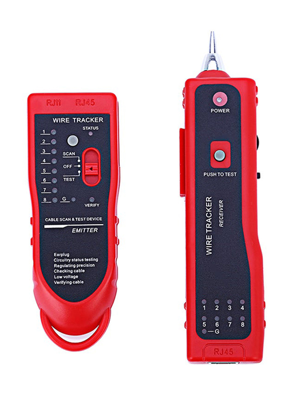 Network Cable LAN Ethernet System Wire Tracker Telephone Toner Testing Detector, SY-806, Red/Blue