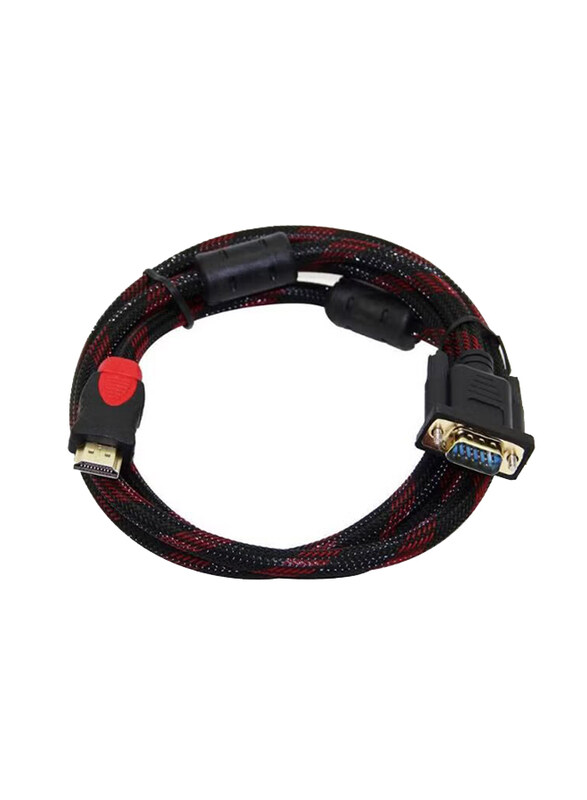 

Generic 1.5-Meter HDMI To 15-Pin VGA Connector Cable, Black/Red