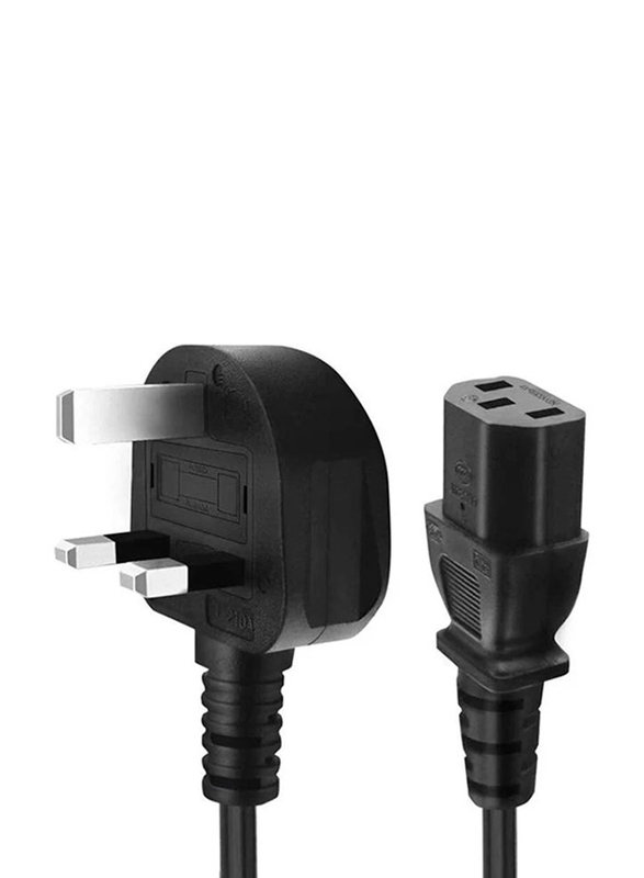 S-TEK 3-Pin Desktop Power Cable UK Plug, Black