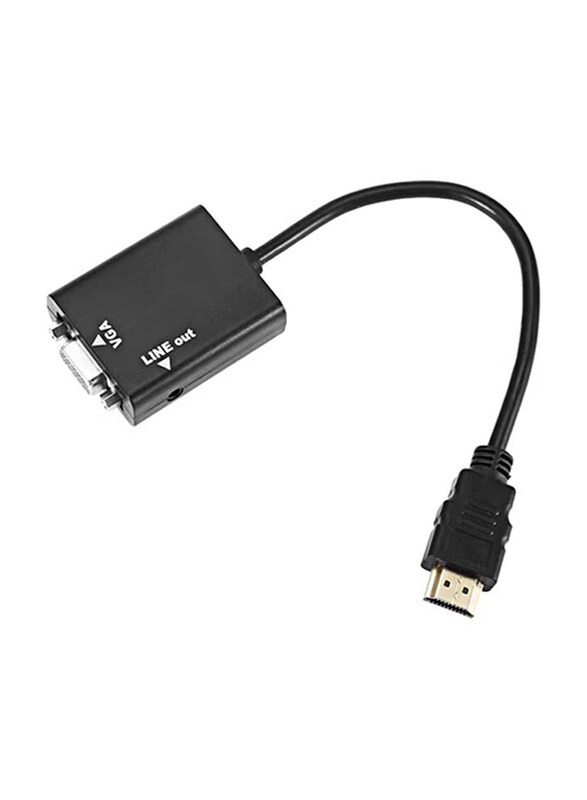 

LWM 2-Feet 1080P HDMI Male to VGA Female Converter Video Adapter with Audio Cable, Black