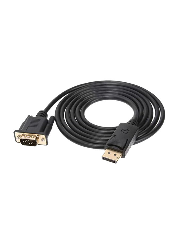 

Generic 1.8 Meters Thunderbolt Display Port DP to VGA Male Adapter Converter Cable, Black