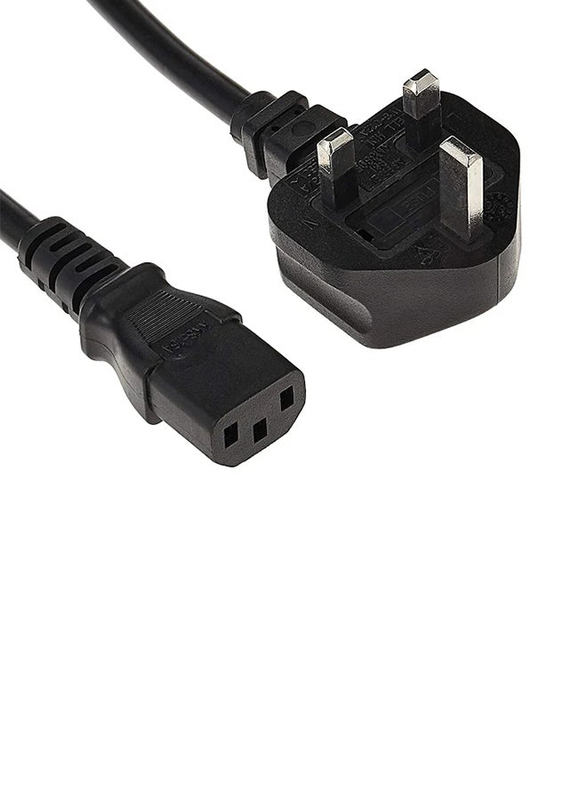 S-TEK 3-Pin Desktop Power Cable UK Plug, Black