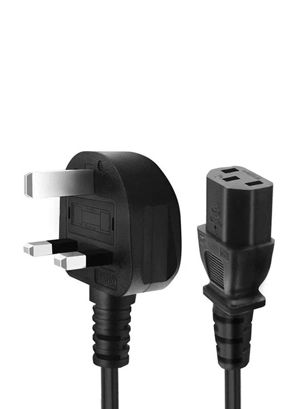 S-TEK 3-Pin UK Plug Desktop Power Cable, Black