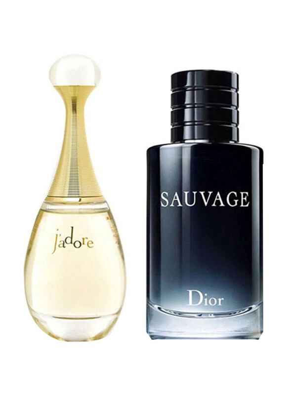 

Dior 2-Piece Perfume Gift Set Unisex, J'adore 100ml EDP Perfume, Sauvage 100ml EDP Perfume