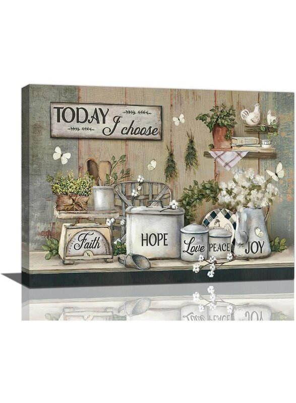

Home Trove Kitchen Wall Art Kitchen Pictures Wall Decor Country Kitchen Painting Prints Farm Positive Quotes Framed Artwork Ready to Hang 16"x20